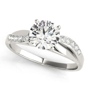 Luxe Bypass Round Diamond Engagement Ring in 10K/14K gold and platinum with certified lab-grown or natural diamonds