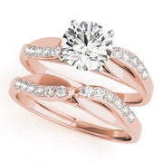 Luxe Bypass Round Diamond Engagement Ring in 10K/14K gold and platinum with certified lab-grown or natural diamonds