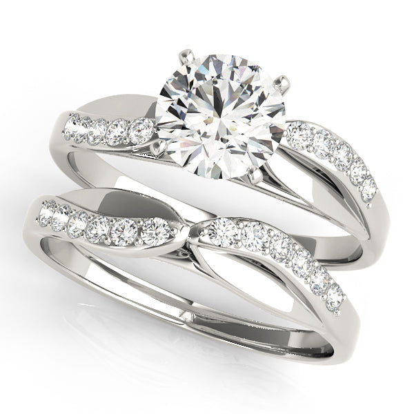 Luxe Bypass Round Diamond Engagement Ring in 10K/14K gold and platinum with certified lab-grown or natural diamonds
