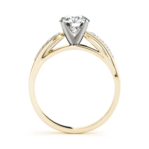 Luxe Bypass Round Diamond Engagement Ring in 10K/14K gold and platinum with certified lab-grown or natural diamonds