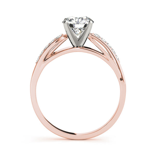 Luxe Bypass Round Diamond Engagement Ring in 10K/14K gold and platinum with certified lab-grown or natural diamonds