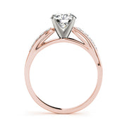 Luxe Bypass Round Diamond Engagement Ring in 10K/14K gold and platinum with certified lab-grown or natural diamonds