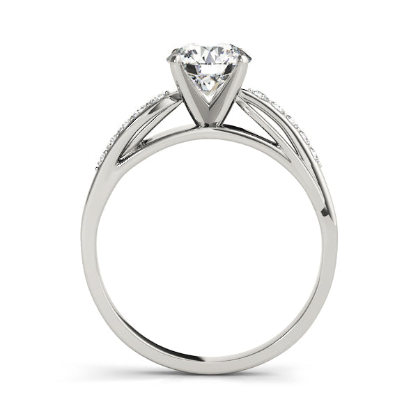 Luxe Bypass Round Diamond Engagement Ring in 10K/14K gold and platinum with certified lab-grown or natural diamonds