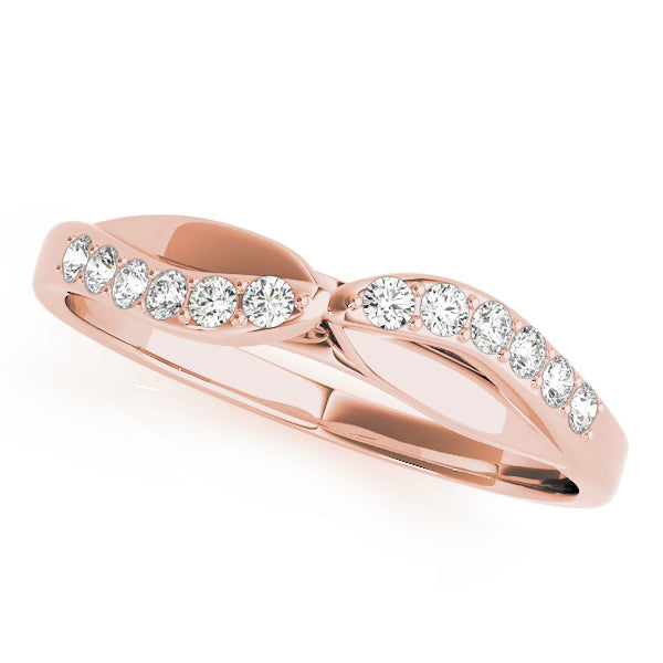 Split Shank Curved Half Eternity Ring in Gold & Platinum