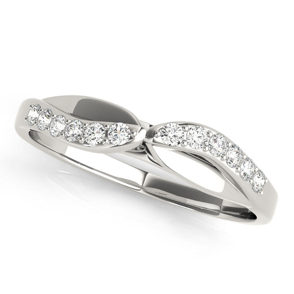 Split Shank Curved Half Eternity Ring in Gold & Platinum