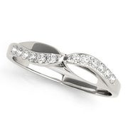 Split Shank Curved Half Eternity Ring in Gold & Platinum