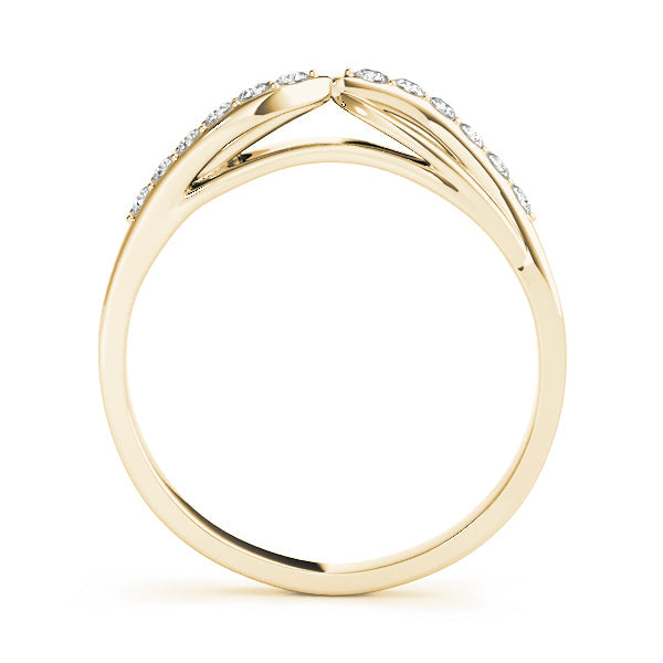 Split Shank Curved Half Eternity Ring in Gold & Platinum