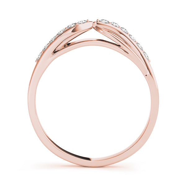Split Shank Curved Half Eternity Ring in Gold & Platinum