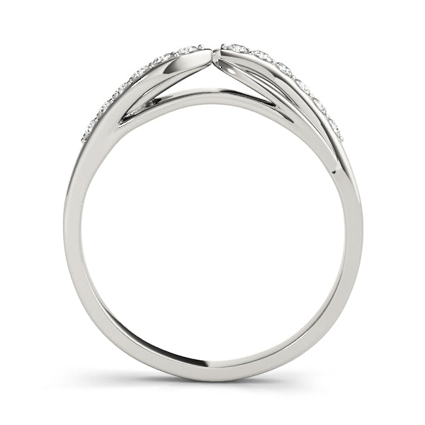 Split Shank Curved Half Eternity Ring in Gold & Platinum