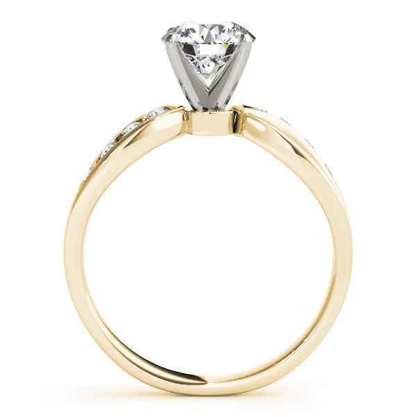Refined Bypass Round Diamond Engagement Ring in 10K/14K gold and platinum with certified lab-grown or natural diamonds