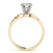 Refined Bypass Round Diamond Engagement Ring in 10K/14K gold and platinum with certified lab-grown or natural diamonds