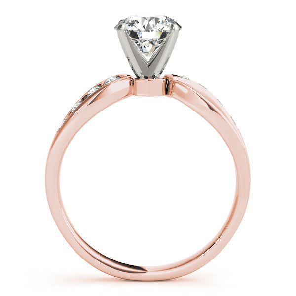 Refined Bypass Round Diamond Engagement Ring in 10K/14K gold and platinum with certified lab-grown or natural diamonds