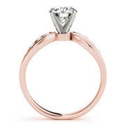 Refined Bypass Round Diamond Engagement Ring in 10K/14K gold and platinum with certified lab-grown or natural diamonds