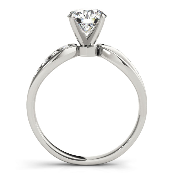 Refined Bypass Round Diamond Engagement Ring in 10K/14K gold and platinum with certified lab-grown or natural diamonds