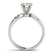 Refined Bypass Round Diamond Engagement Ring in 10K/14K gold and platinum with certified lab-grown or natural diamonds