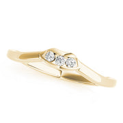3-Stone Curved Half Eternity Ring in 10K/14K gold and platinum with certified lab-grown or natural diamonds