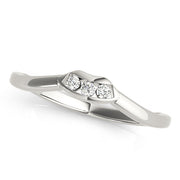 3-Stone Curved Half Eternity Ring in Gold & Platinum