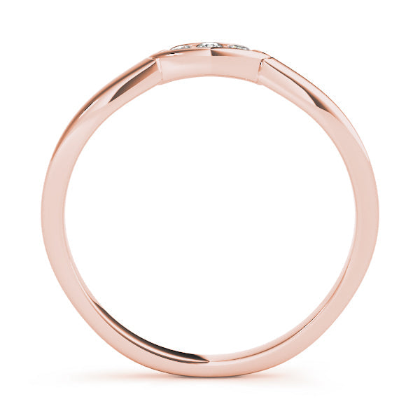 3-Stone Curved Half Eternity Ring in Gold & Platinum