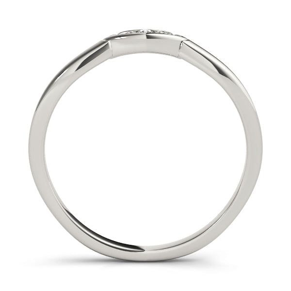 3-Stone Curved Half Eternity Ring in Gold & Platinum
