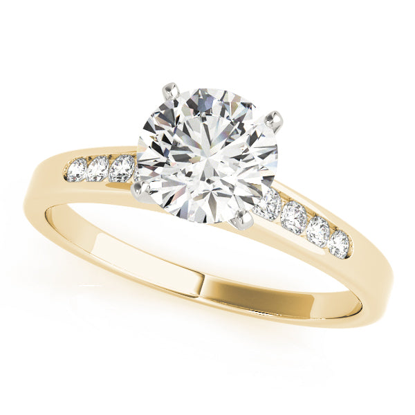 Signature Channel-Set Round Diamond Engagement Ring in 10K/14K gold and platinum with certified lab-grown or natural diamonds