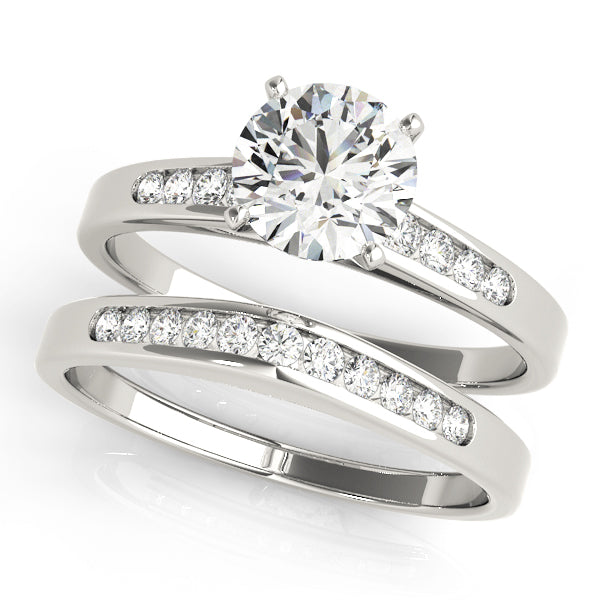 Signature Channel-Set Round Diamond Engagement Ring in 10K/14K gold and platinum with certified lab-grown or natural diamonds