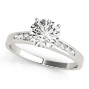 Signature Channel-Set Round Diamond Engagement Ring in 10K/14K gold and platinum with certified lab-grown or natural diamonds