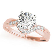 Artisan Bypass Round Diamond Engagement Ring in 10K/14K gold and platinum with certified lab-grown or natural diamonds