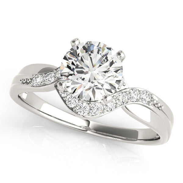 Artisan Bypass Round Diamond Engagement Ring in 10K/14K gold and platinum with certified lab-grown or natural diamonds