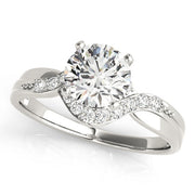 Artisan Bypass Round Diamond Engagement Ring in 10K/14K gold and platinum with certified lab-grown or natural diamonds