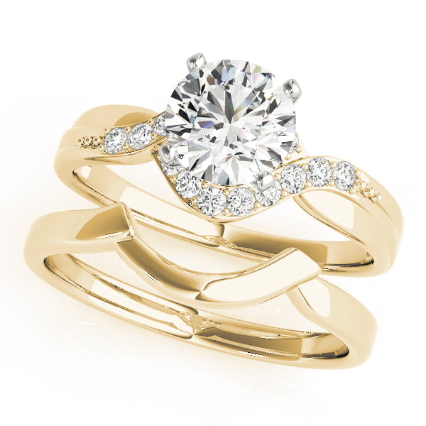 Artisan Bypass Round Diamond Engagement Ring in 10K/14K gold and platinum with certified lab-grown or natural diamonds