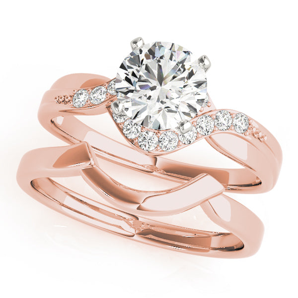Artisan Bypass Round Diamond Engagement Ring in 10K/14K gold and platinum with certified lab-grown or natural diamonds