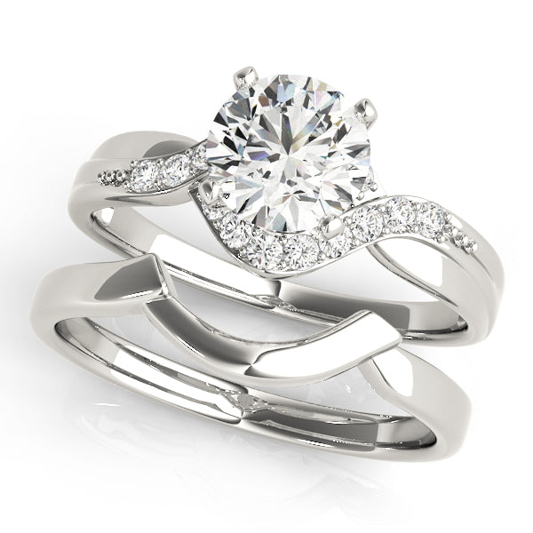 Artisan Bypass Round Diamond Engagement Ring in 10K/14K gold and platinum with certified lab-grown or natural diamonds
