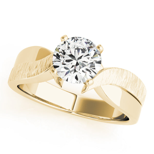 Bespoke Solitaires Any Shape Round Diamond Engagement Ring in 10K/14K gold and platinum with certified lab-grown or natural diamonds