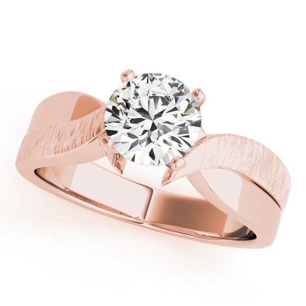 Bespoke Solitaires Any Shape Round Diamond Engagement Ring in 10K/14K gold and platinum with certified lab-grown or natural diamonds
