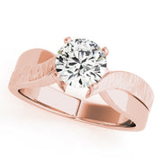 Bespoke Solitaires Any Shape Round Diamond Engagement Ring in 10K/14K gold and platinum with certified lab-grown or natural diamonds