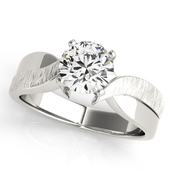 Bespoke Solitaires Any Shape Round Diamond Engagement Ring in 10K/14K gold and platinum with certified lab-grown or natural diamonds