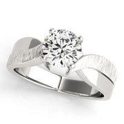 Bespoke Solitaires Any Shape Round Diamond Engagement Ring in 10K/14K gold and platinum with certified lab-grown or natural diamonds