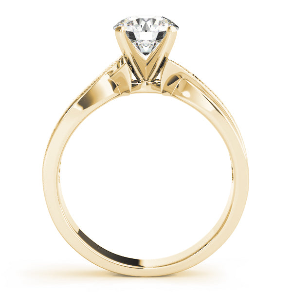 Bespoke Solitaires Any Shape Round Diamond Engagement Ring in 10K/14K gold and platinum with certified lab-grown or natural diamonds