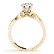 Bespoke Solitaires Any Shape Round Diamond Engagement Ring in 10K/14K gold and platinum with certified lab-grown or natural diamonds
