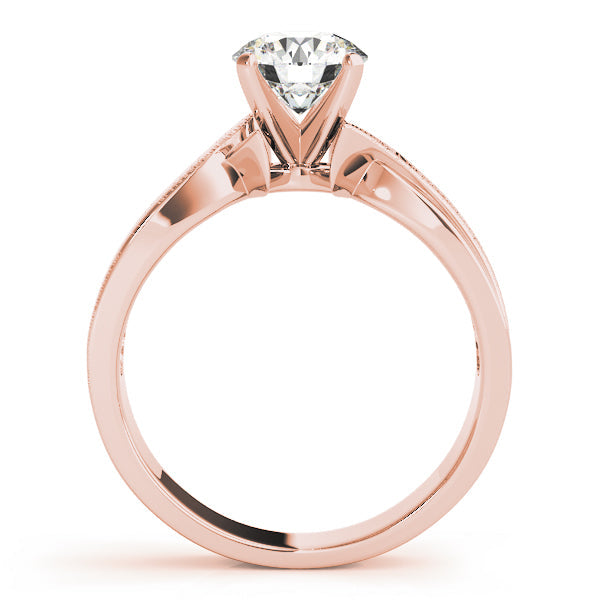 Bespoke Solitaires Any Shape Round Diamond Engagement Ring in 10K/14K gold and platinum with certified lab-grown or natural diamonds