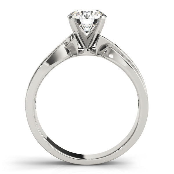 Bespoke Solitaires Any Shape Round Diamond Engagement Ring in 10K/14K gold and platinum with certified lab-grown or natural diamonds