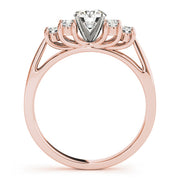 Exquisite Cluster Sides Round Diamond Engagement Ring in 10K/14K gold and platinum with certified lab-grown or natural diamonds