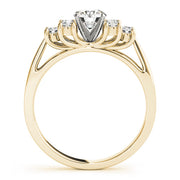 Exquisite Cluster Sides Round Diamond Engagement Ring in 10K/14K gold and platinum with certified lab-grown or natural diamonds