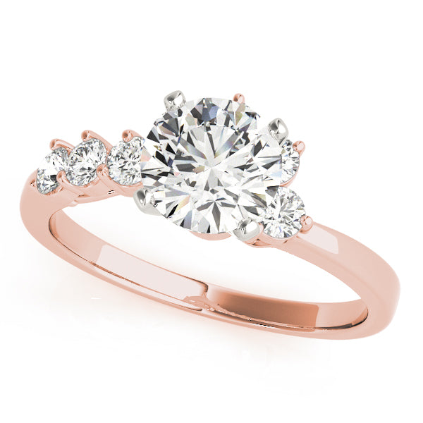 Regal Bypass Round Diamond Engagement Ring in 10K/14K gold and platinum with certified lab-grown or natural diamonds