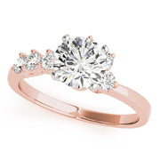 Regal Bypass Round Diamond Engagement Ring in 10K/14K gold and platinum with certified lab-grown or natural diamonds
