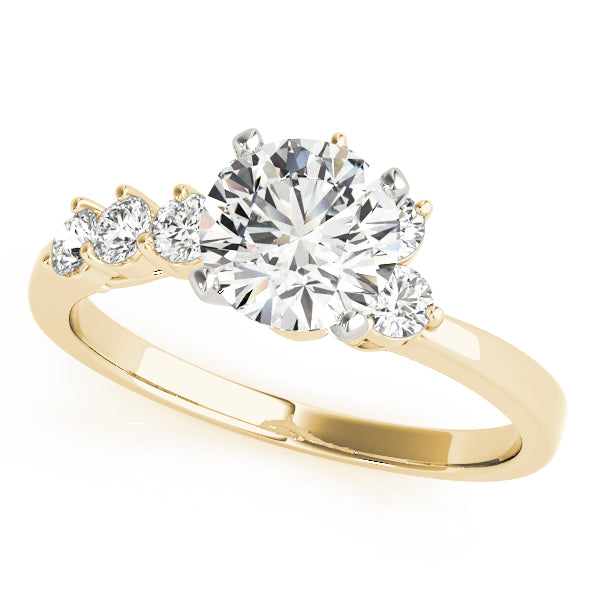 Regal Bypass Round Diamond Engagement Ring in 10K/14K gold and platinum with certified lab-grown or natural diamonds