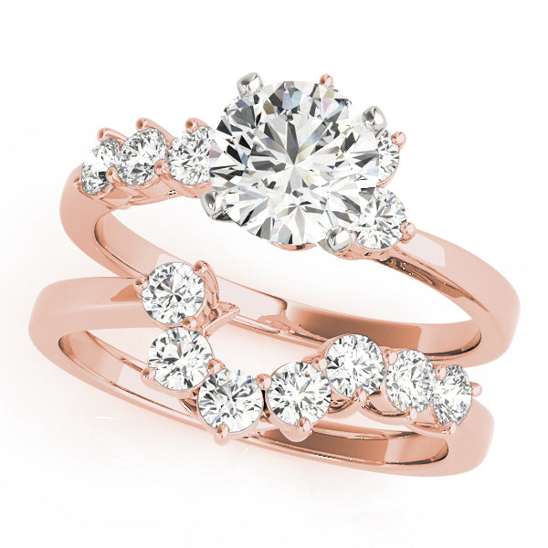 Regal Bypass Round Diamond Engagement Ring in 10K/14K gold and platinum with certified lab-grown or natural diamonds