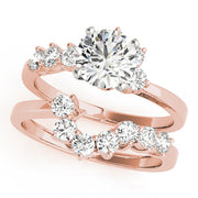 Regal Bypass Round Diamond Engagement Ring in 10K/14K gold and platinum with certified lab-grown or natural diamonds