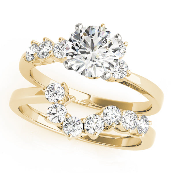 Regal Bypass Round Diamond Engagement Ring in 10K/14K gold and platinum with certified lab-grown or natural diamonds