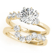 Regal Bypass Round Diamond Engagement Ring in 10K/14K gold and platinum with certified lab-grown or natural diamonds